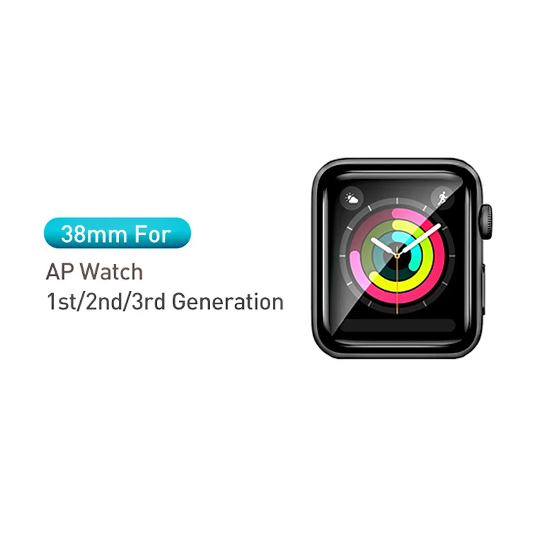 38mm for iWatch 123 Мягкое закаленное стекло Baseus 0,2 мм для iWatch 4 40 44 мм 3D изогнутое полное покрытие Защитная пленка для iWatch 3 2 1 38 42 мм стекло - Цвет: 38mm for iWatch 123