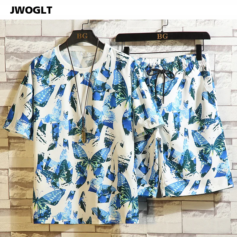 Комплект спортивной одежды мужской Пляжная футболка с коротким рукавом и шорты