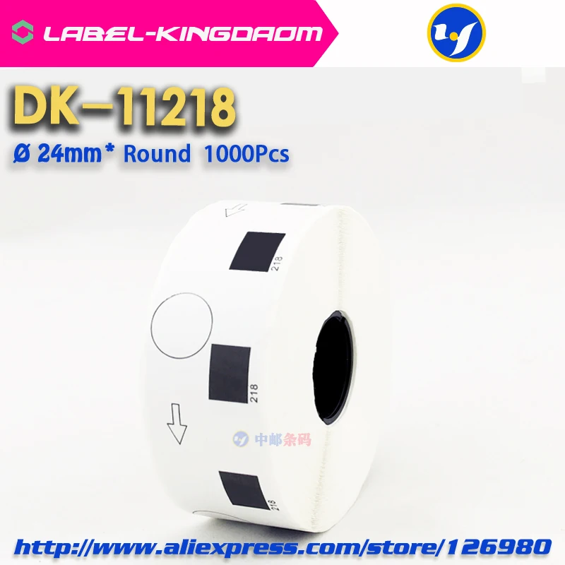 7 Refill Rolls Compatible DK-11218 Label Diameter 24mm Round 1000Pcs for Brother Printer QL-700/710/720 DK-1218 | Компьютеры и офис