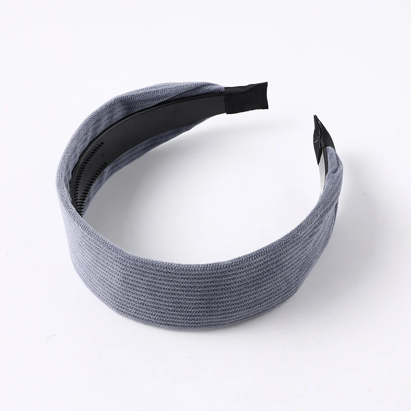 

Hot Plastic Fashion Bezel Solid Color Striped Corduroy Wide Headband For Woman Girl Hair Bands Headwear Hair Accessories Solid