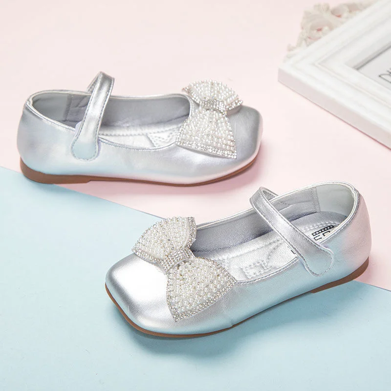 

Girl's Leather Shoes Spring And Autumn Children's Walking Fashion Middle Large Single Soft Dance shoe performance Girls Flats