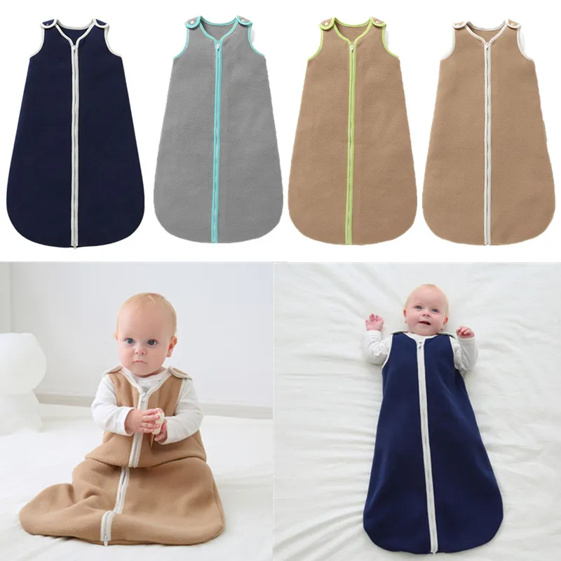 

0-9 Months Baby Sleeping Bag 2-Way Zipper Cotton Newborn Sleepsack Baby Wearable Swaddle Wrap Winter Warm Envelope Blanket