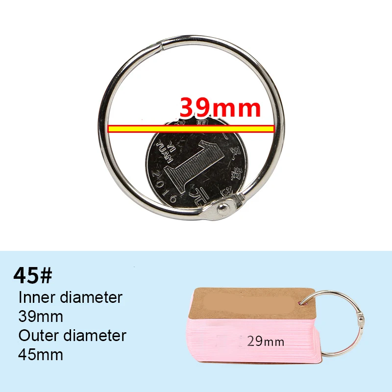 38mm sliver 5 шт. металлические кольца для ноутбуков, Золотое шарнирное кольцо, Школьное свободное кольцо с листьями, кольцевые обручи для скрапбукинга, альбом, Офисная прищепка, кольцо - Цвет: 38mm sliver