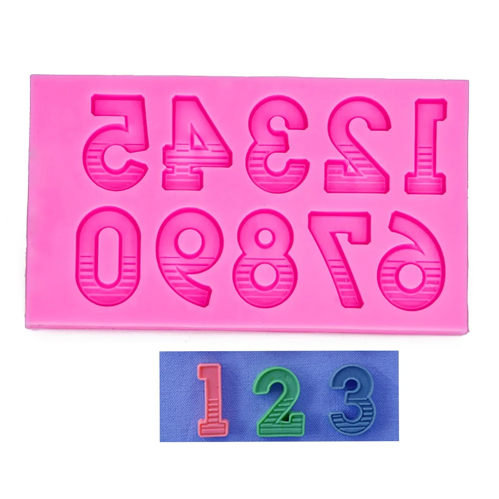 Форма для торта с большими арабскими цифрами силиконовая форма обратной