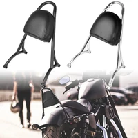 black motorcycle rear passenger backrest sissy bar backrest cushion pad fit for harley sporster xl883 xl1200 883 1200 2004 2017