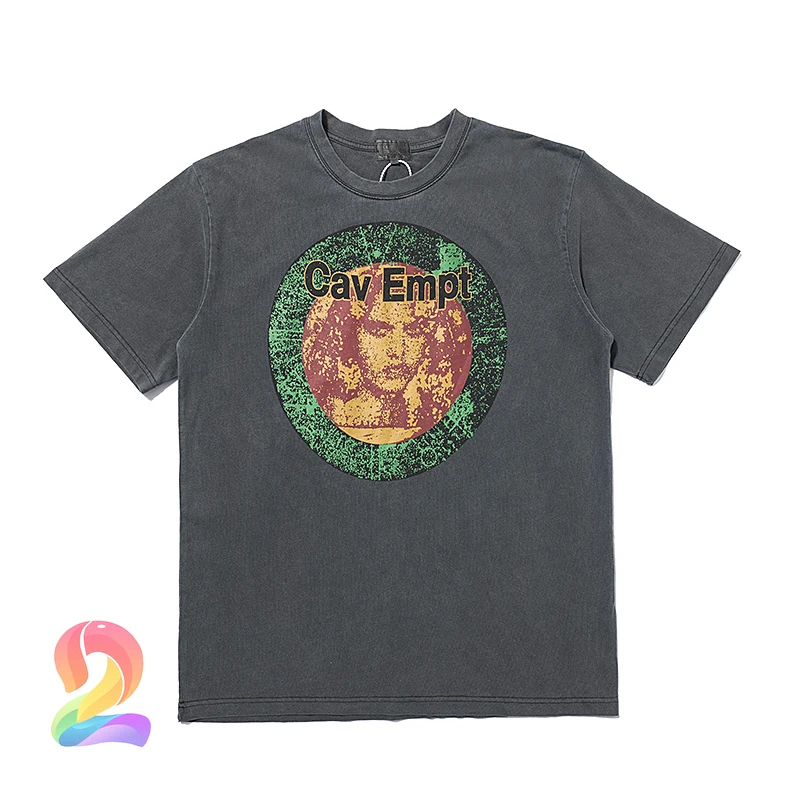 

CAVEMPT Short Sleeves T-shirt High Quality Washed Batik Round Neck Men's Clothing C.E. Fashion Loose T Shirts Women's Tops