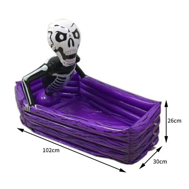 

Inflatable Drink Holder Skull Shape Air Mattress Pool Float Water Food Beer Drinking Cooler Bar Tray Beach Halloween Party Decor