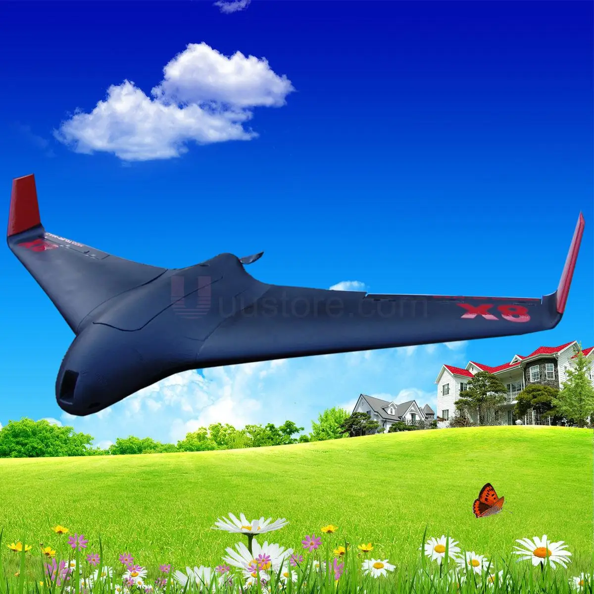 Большой FPV крыло Скайуокер 2120 мм X8 EPO UAV летающее RC Самолет набор (черный) игрушка с