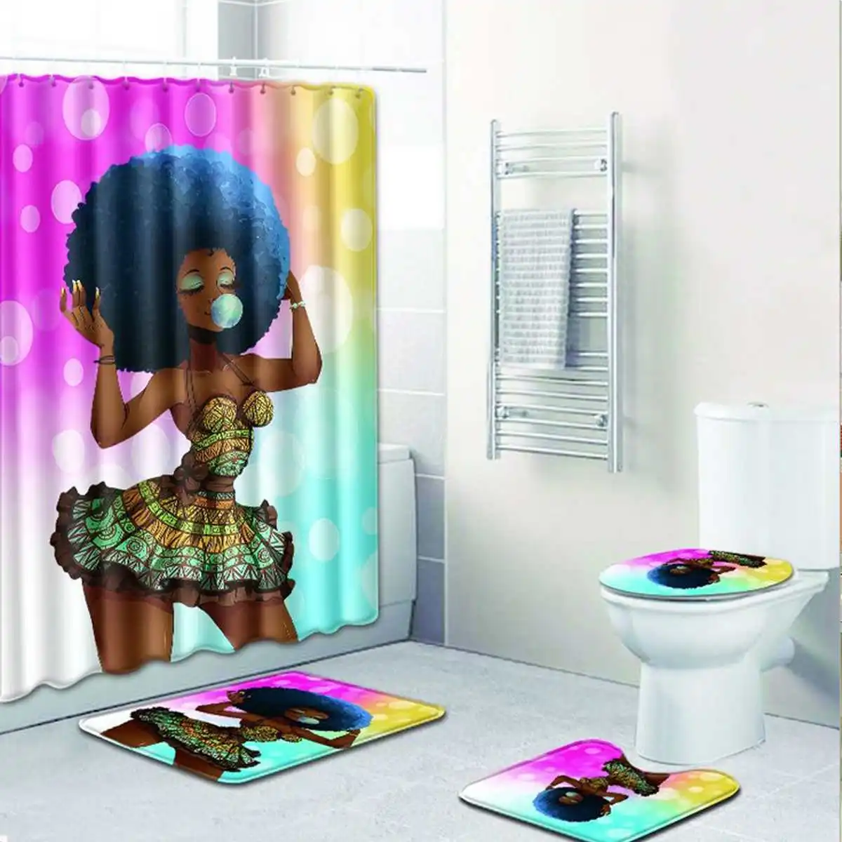 Африканская модная женская занавеска для ванной водонепроницаемая душа из