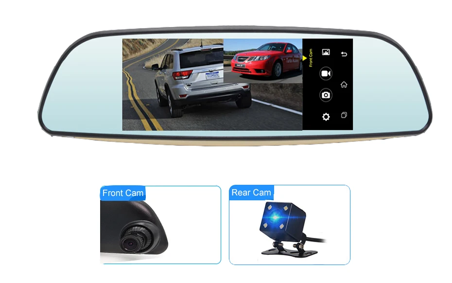 Anfilite 3g FHD 1080P dashcam Автомобильный видеорегистратор Камера авто 6,5 дюймов зеркало заднего вида gps трек рекордер двойной объектив регистратор видеокамера