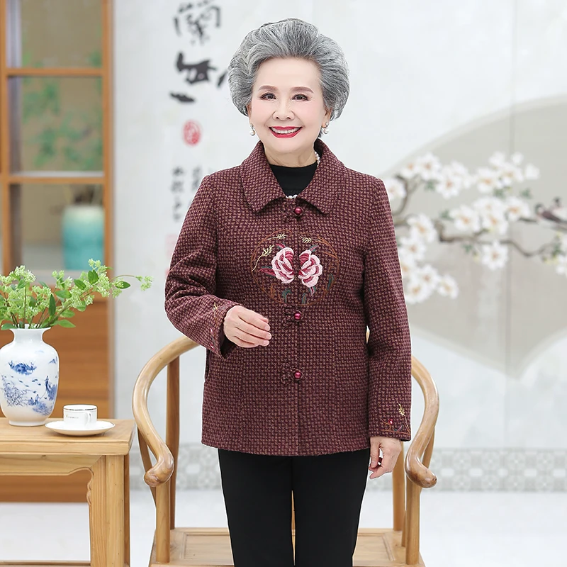 

Womens Jackets and Coats Elderly Women Spring 2020 Casual Outerwear & Coats Jacket Fashioned Mother