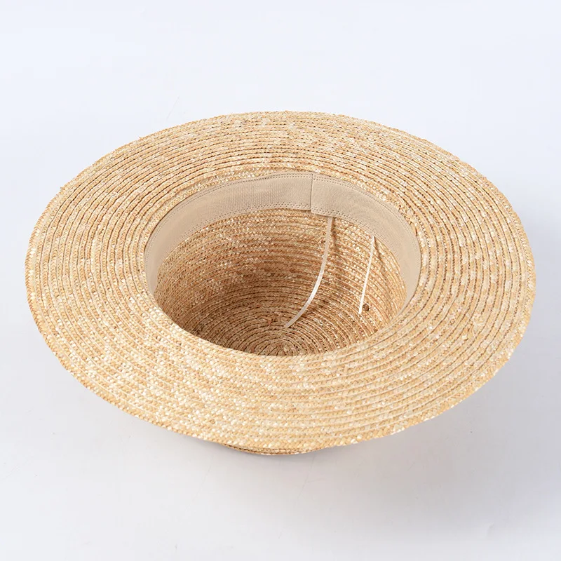 Шляпка от солнца USPOP женская Соломенная Панама с бантом плоским верхом летняя