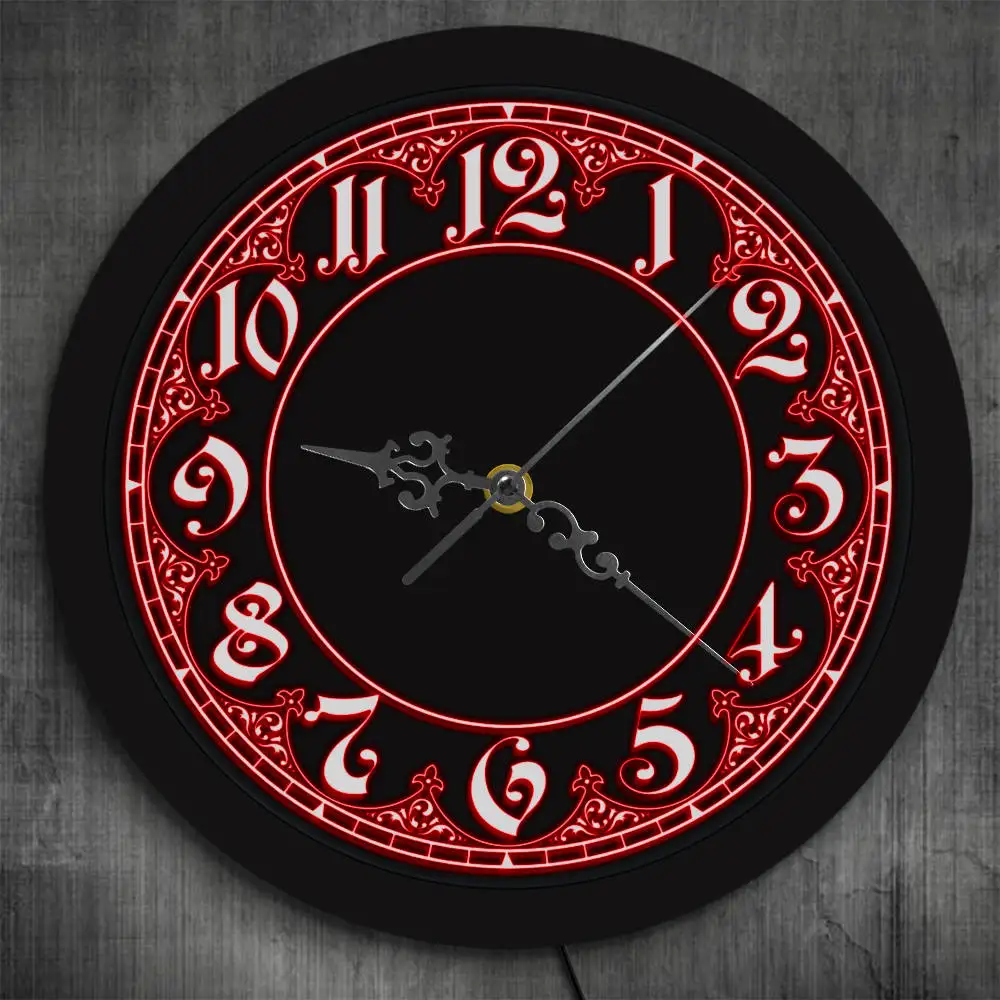 Ретро Стиль Необычные цифры светодиодный светильник настенные часы украшение