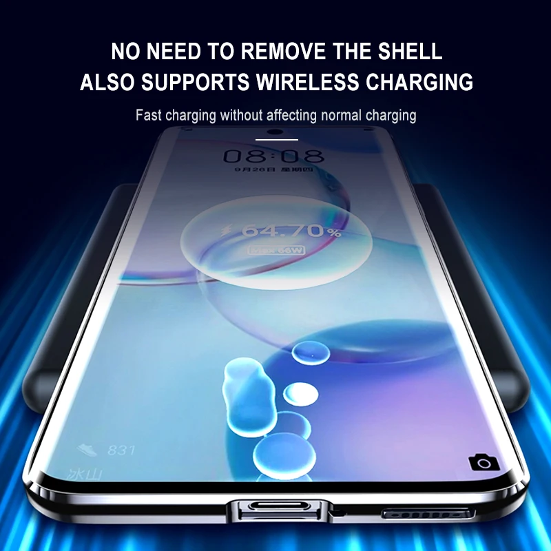 360 magnetic adsorption double sided tempered glass case huawei honor 50 60 pro nova 9 8 7 phone shell lens all protective cover free global shipping