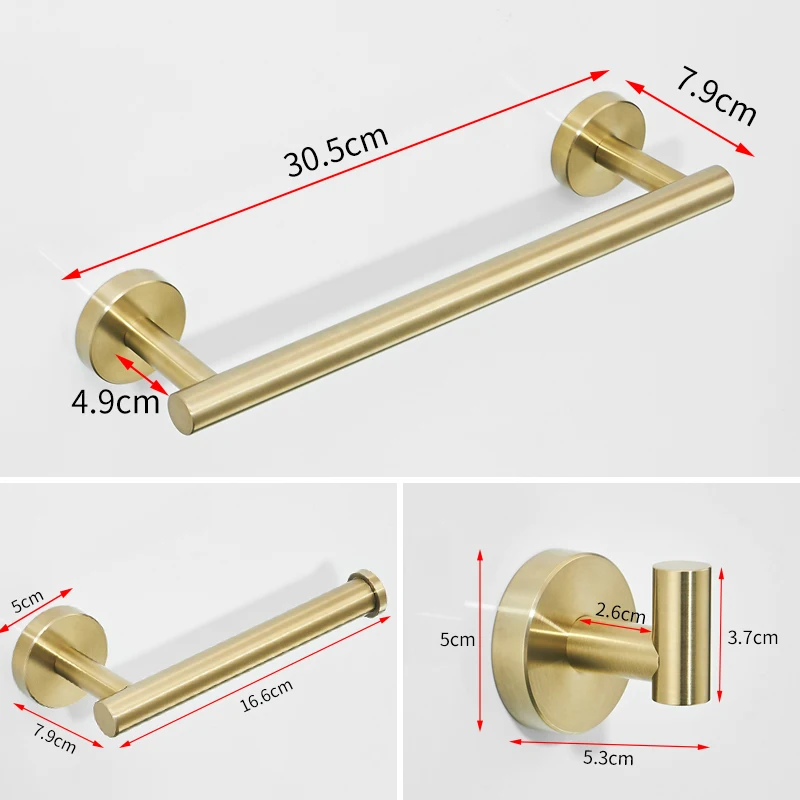 

Towel Bar Set Stainless Steel Towel Rack Hanging Holder Toilet Paper Holder Wall Mounted Bathroom Hook for Towels Key Coat Rack