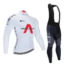 Комплект велосипедной одежды INEOS мужской, белая футболка с длинным рукавом и велосипедные штаны, одежда для велоспорта, летняя командная спортивная одежда