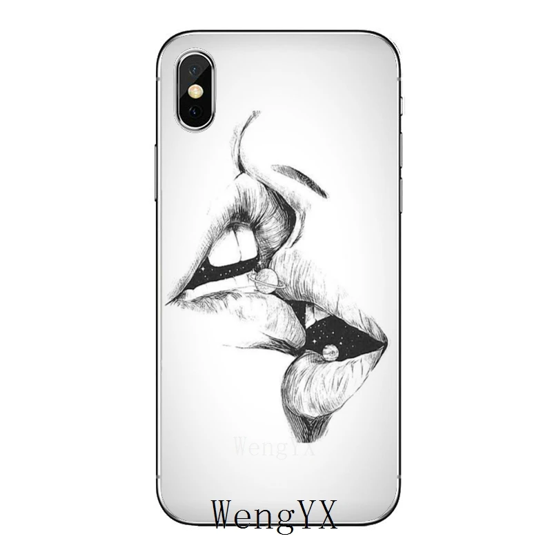 Аксессуары для влюбленных пар губ kiss чехол телефона iPhone 11 Pro XS Max XR X 8 7 6 6S Plus 5 SE 4 iPod