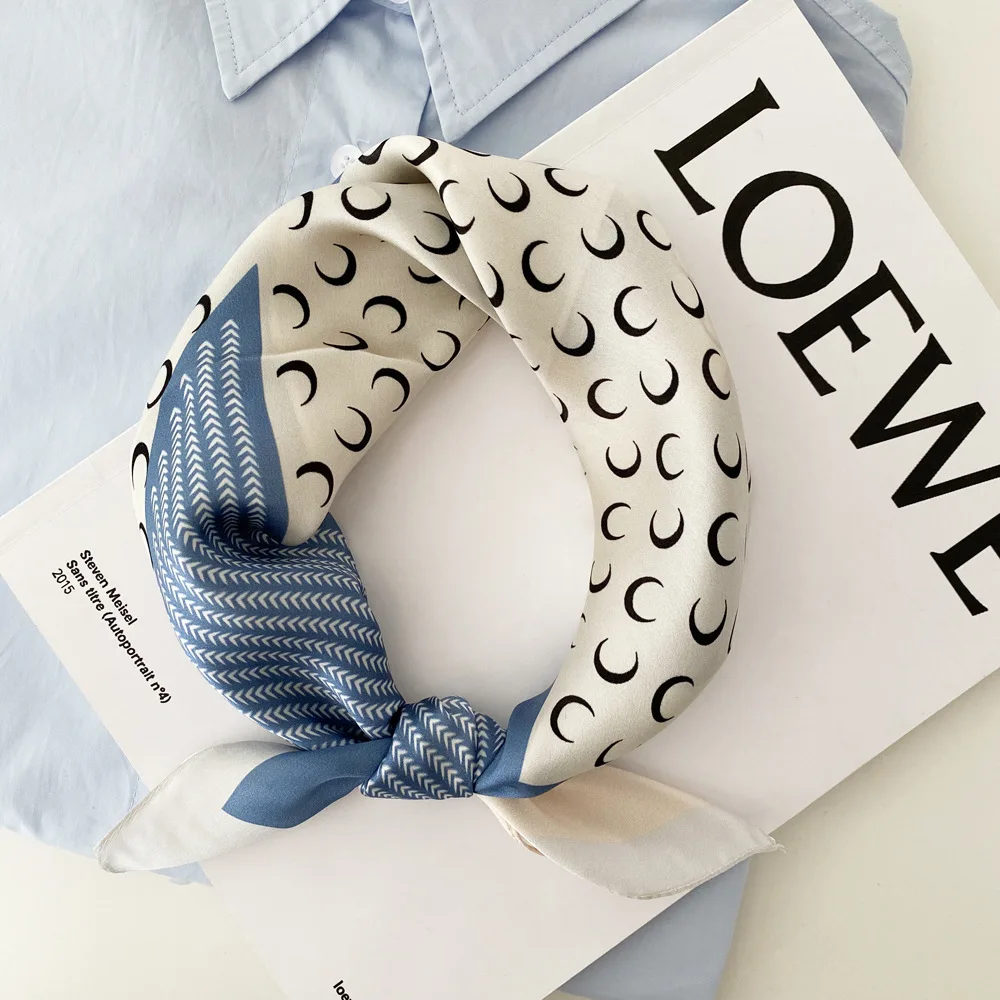 

Осенне-зимний шелковый шарф простой вариант лунного шелка маленький квадратный шарф Шелковый шарф защита для шеи из шелка тутового шелкопр...