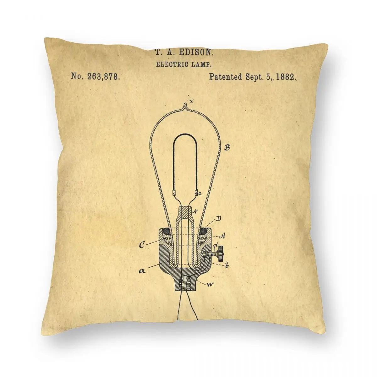 

Наволочка с лампочсветильник Эдисона 18 дюймов, квадратная, из полиэстера и льна, с лакированным искусством, Вельветовая креативная декорат...