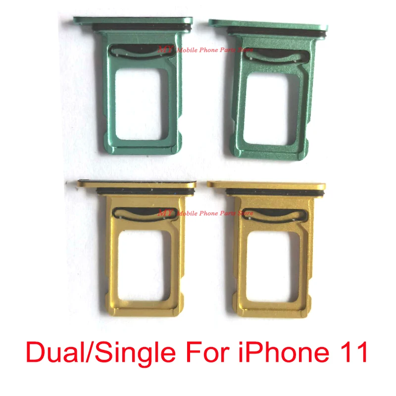 

New Mobile Phone Dual / Single Sim Card Tray Holder Reader Socket Slot For iPhone 11 iPhone11 Sim Tray Card Holder Repair Parts