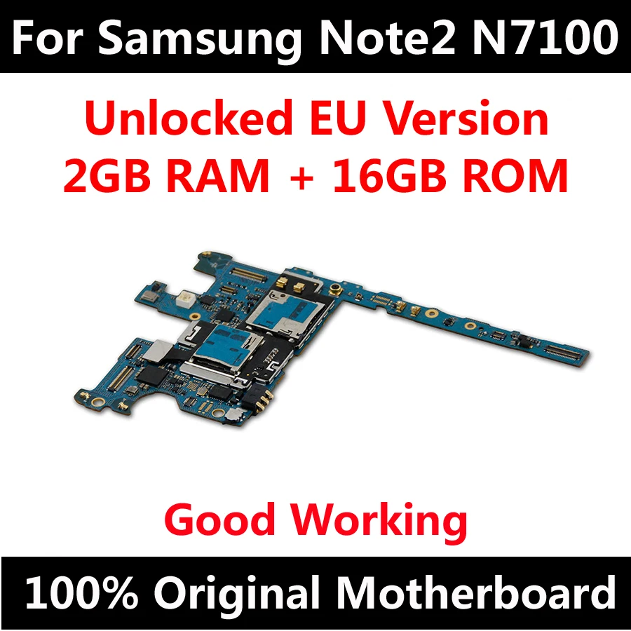 Заводская разблокированная материнская плата для Samsung Galaxy Note 2 N7100 N7105