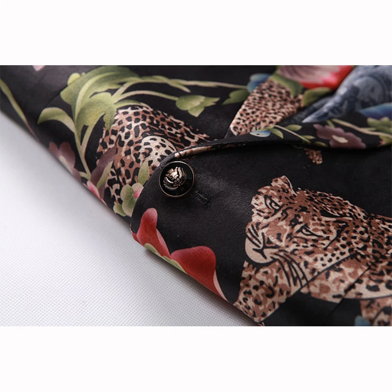 Shenrun мужской блейзер с цветочным рисунком модный леопардовый узор повседневные
