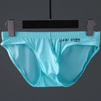 men ice silk briefs ultra thin seamless semi transparent underwear breathable cuecas homme underpants bulge pouch sexy panties