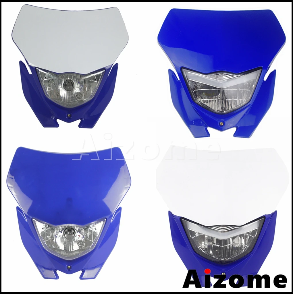 Фара светодиодная WR для мотоцикла белая синяя двойная Honda Suzuki Kawasaki Yamaha 250 450 CRF 125 85