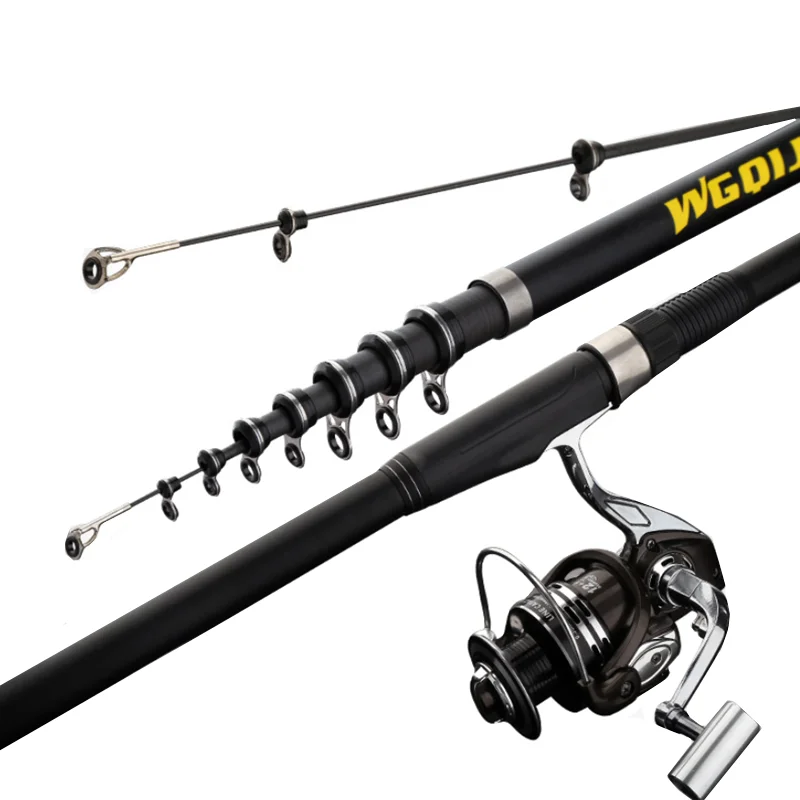 

Power Telescopic Rock Fishing Rod High Quality 3.6m-6.3m Superhard Carbon Fiber Spinning Fishing Rod Ocean Rock Fshing