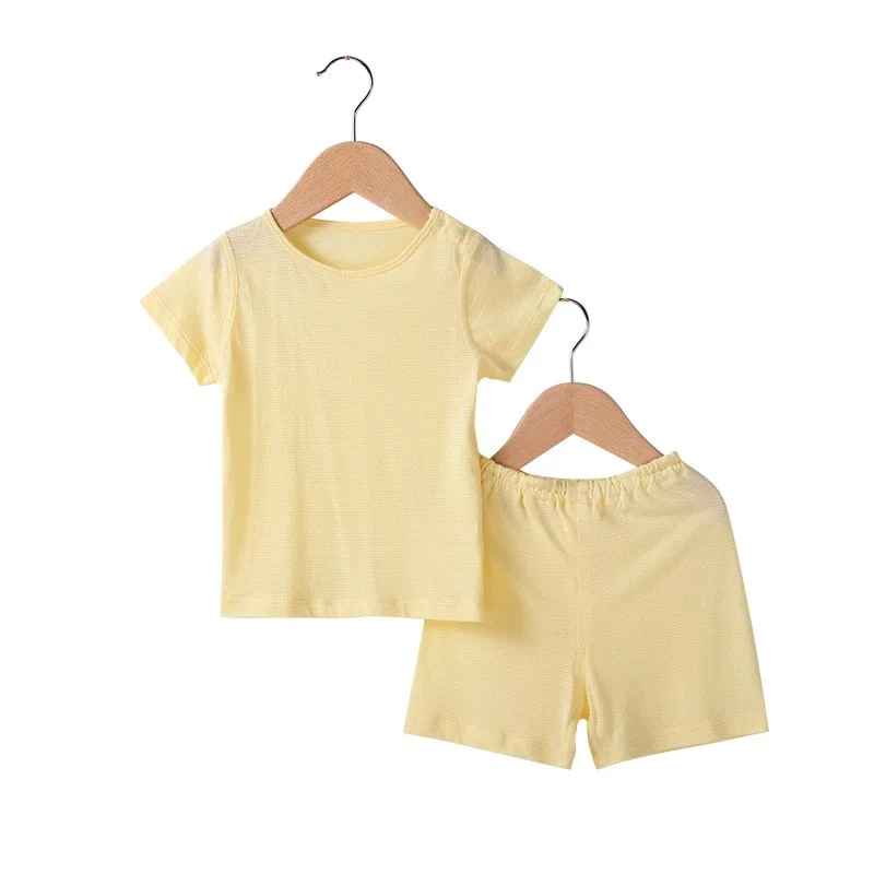 Детский комплект нижнего белья Летний Новый Мужской и Женский дышащий костюм из