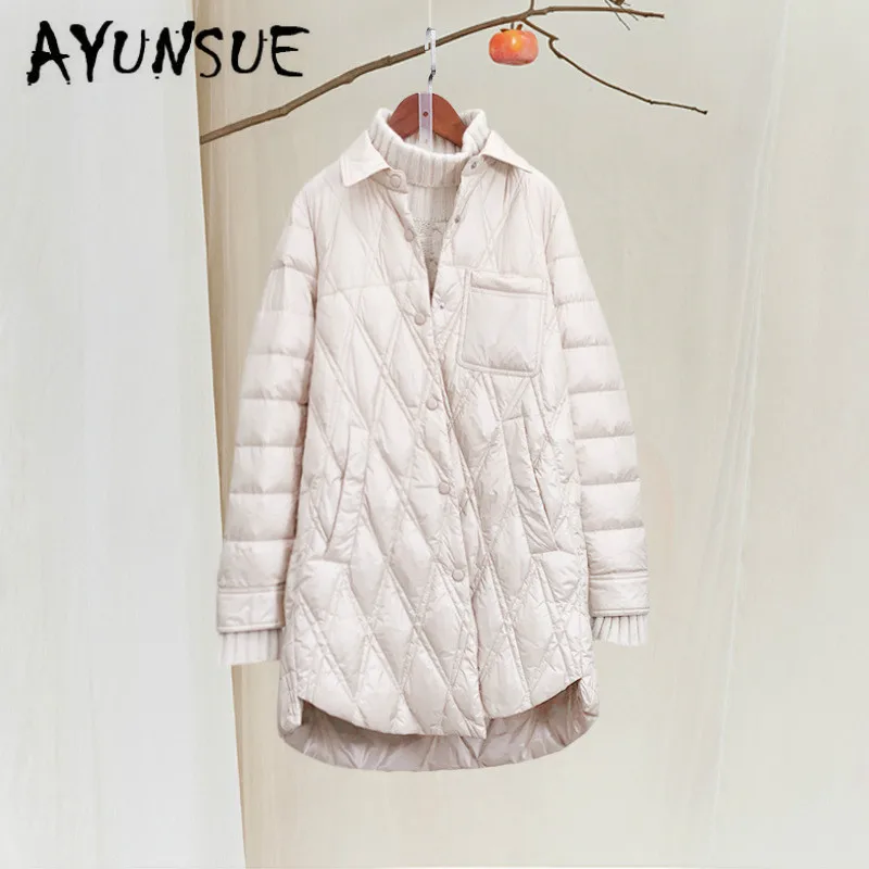 Зимнее пальто женская куртка на белом утином пуху одежда 2020 модная пуховик Koean