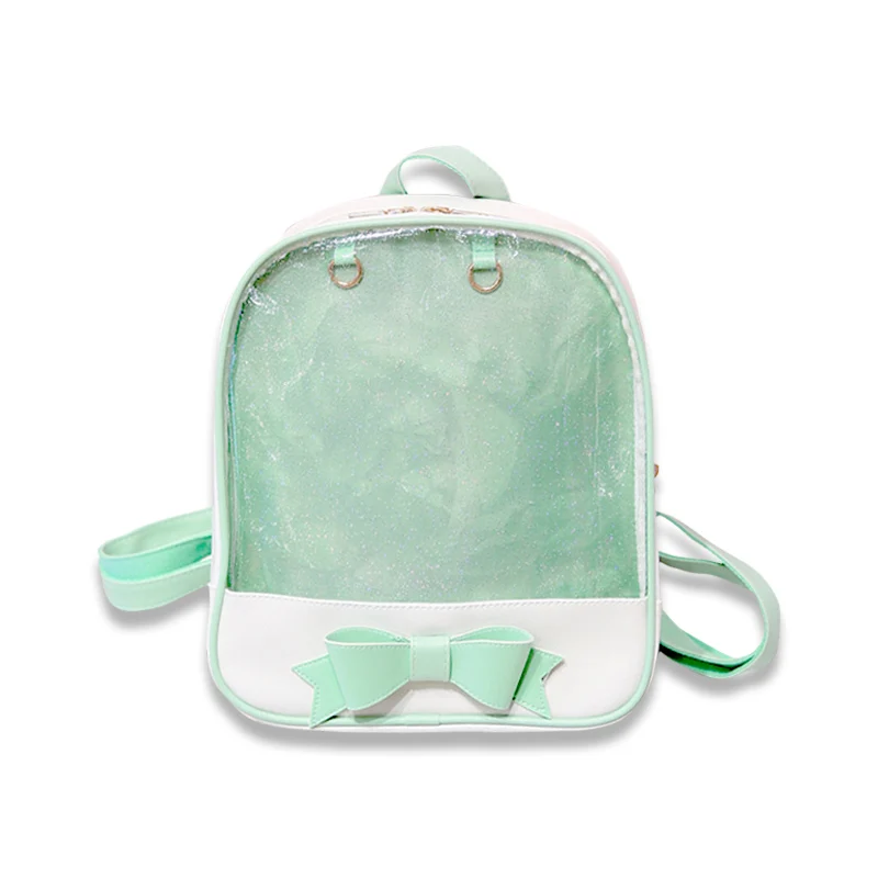 Green Прозрачный рюкзак с бантом Itabags, школьные сумки для девочек-подростков, дизайнерские сумки Ita Bookbag Bolsa - Цвет: Green
