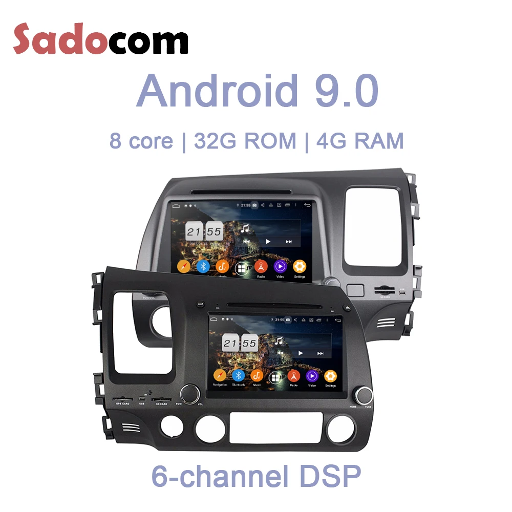 Android 9 0 для Honda CIVIC 2006-2011 Правосторонняя левая 4 Гб ОЗУ Восьмиядерный автомобильный