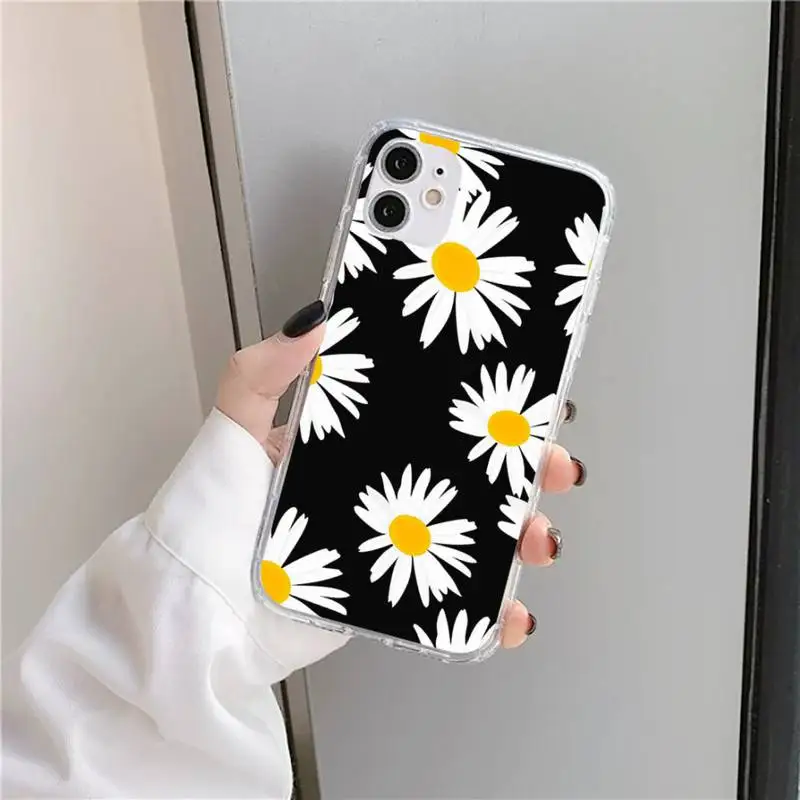 

dasiy chrysanthemum flower Phone Case Transparent for iPhone 11 12 mini pro XS MAX 8 7 6 6S Plus X 5S SE 2020 XR