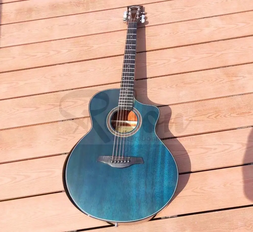 41 дюймов Акустическая гитара офисное кресло с подлокотниками в синем цвете |