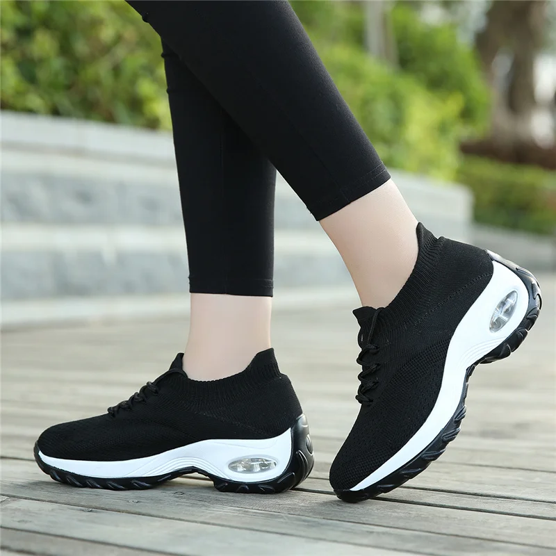 Women's Vulcanize Shoes Summer breathable ladies sneakers fashion Air cushion heightening walking shoes