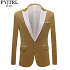 PYJTRL мужской модный пиджак, блестящий, фиолетовый, золотой, красный, черный, серебристый, серый пиджак для свадьбы, жениха, выпускного вечера, блейзеры для мужчин, приталенный силуэт