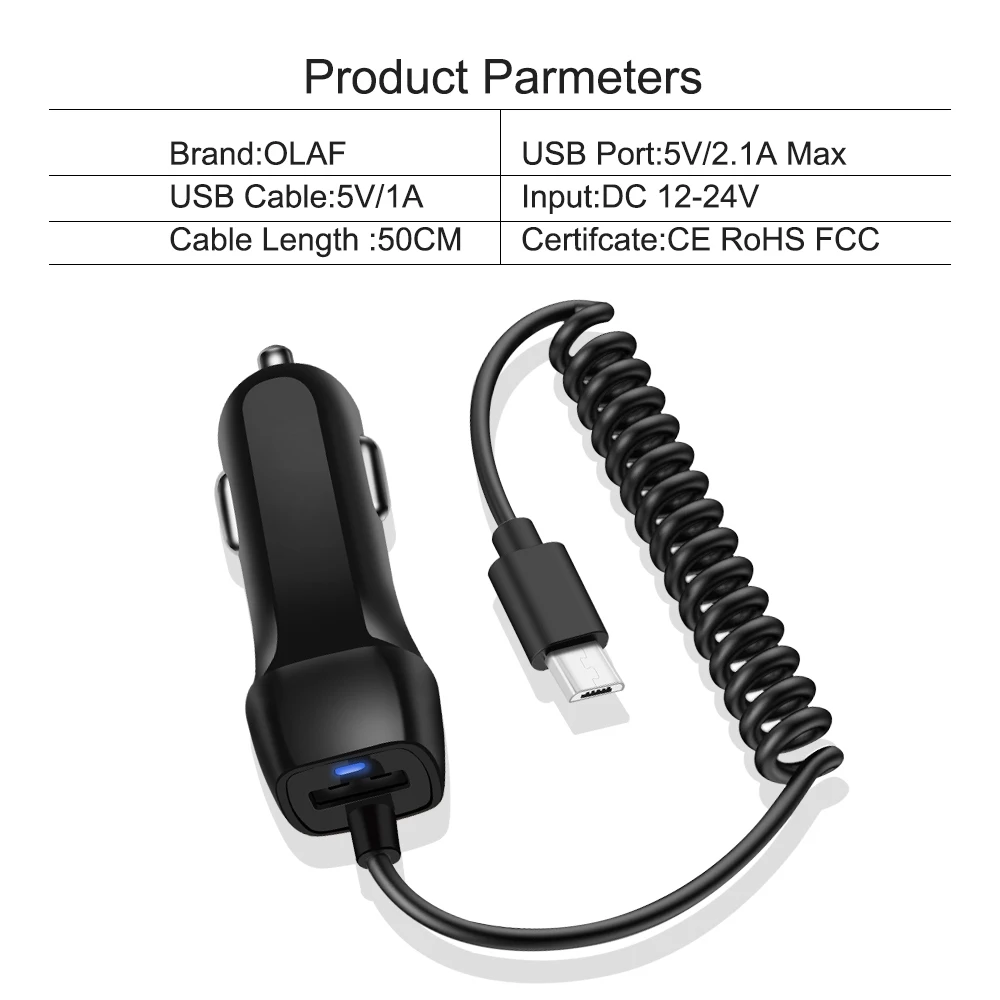 Автомобильное зарядное устройство OLAF USB для Xiaomi автомобильное быстрая зарядка