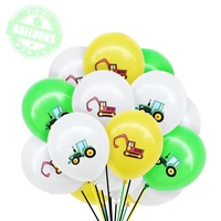 10pcs 12inch excavator engineering vehicle latex balloons car theme boy birthday party decoration background balloon supplies