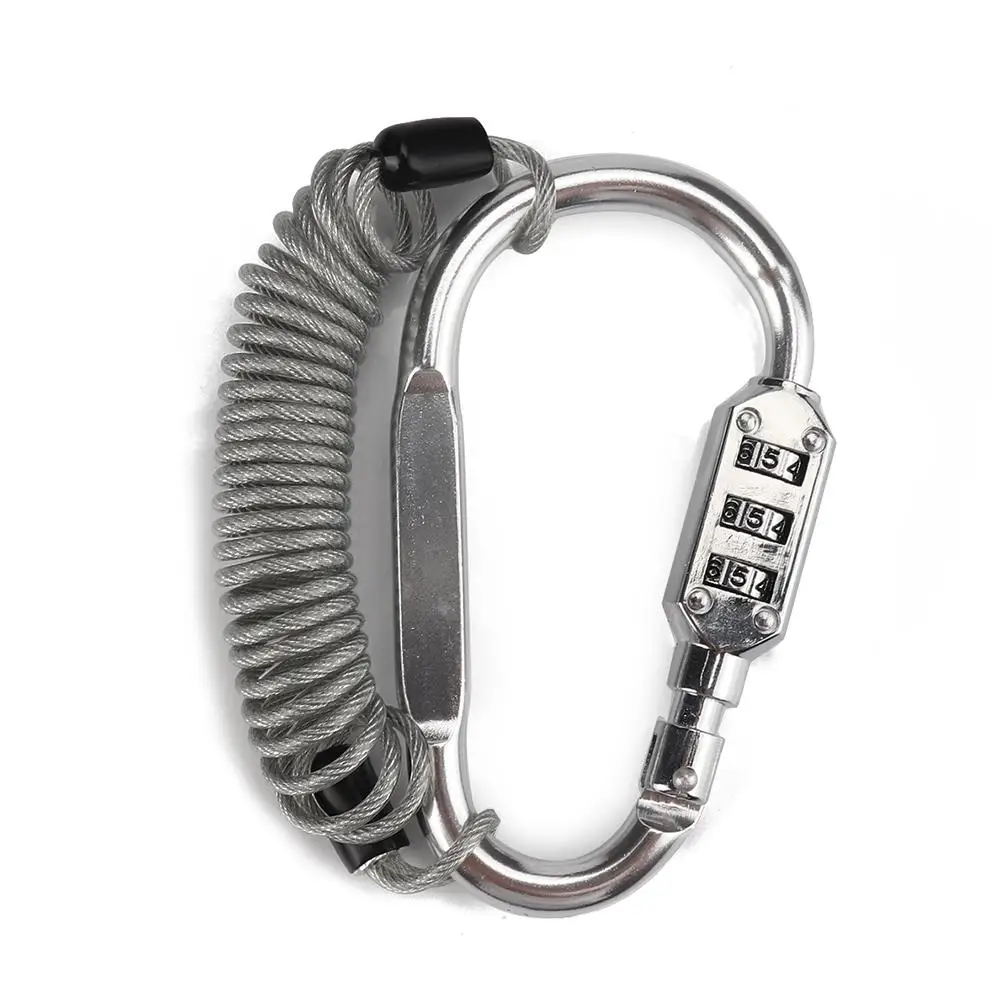 

Motorcycle Helmet Lock Cable Combination Locking Carabiner Device for Travel Sports Motorbike Helmet Lock Motocross Accessories