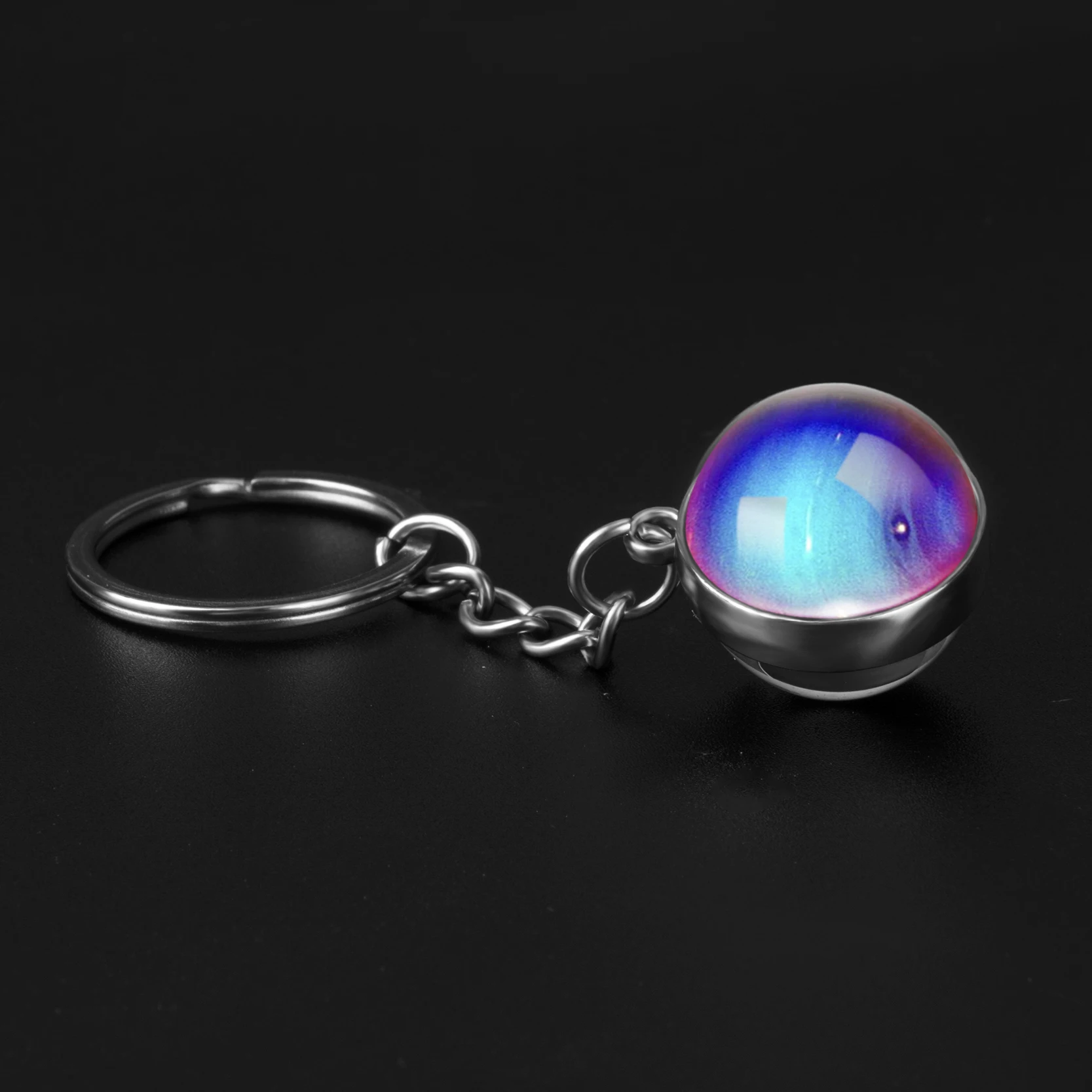 Брелок для ключей мужчин и женщин двухсторонний стеклянный с изображением