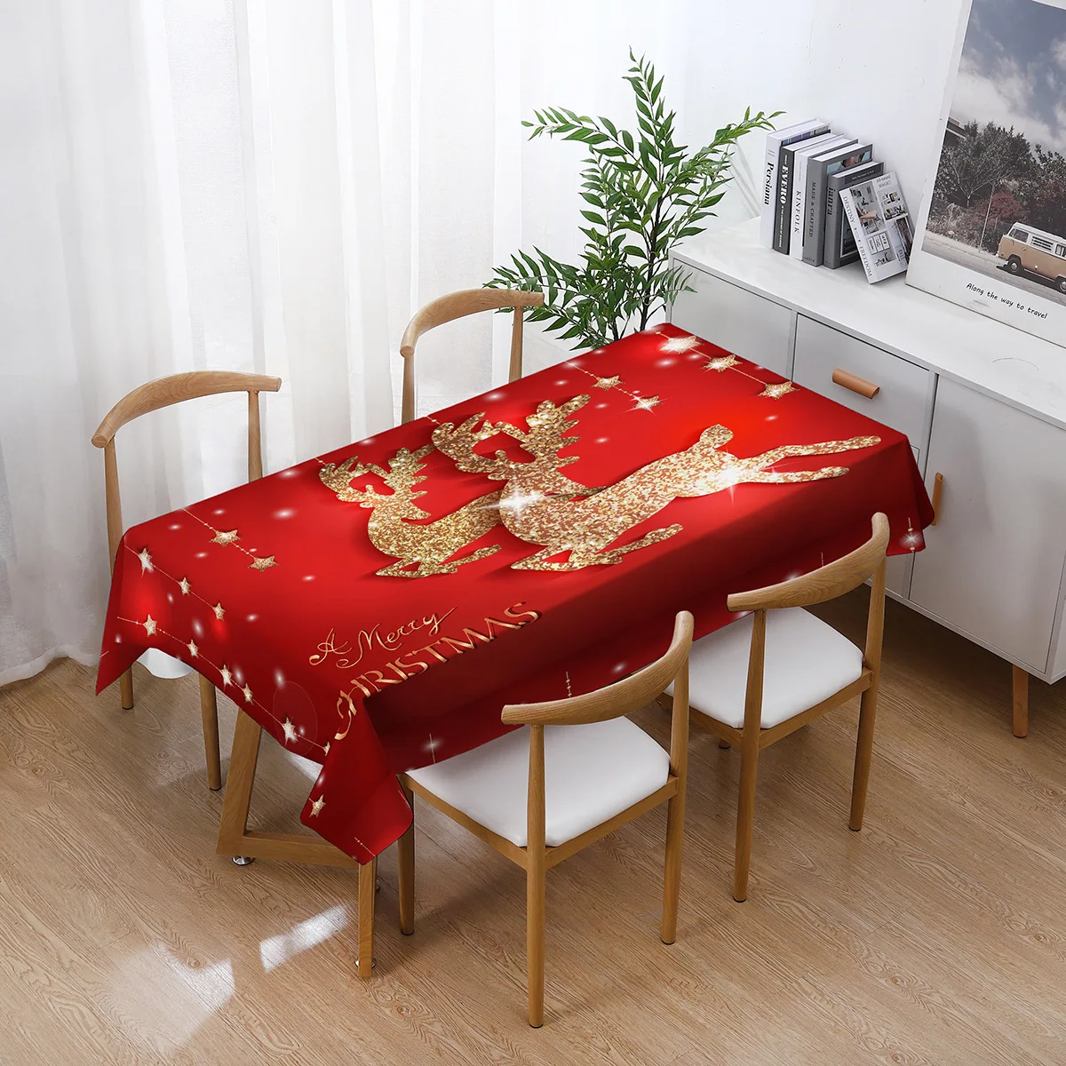 

Christmas Tablecloth Decoration Rectangular Table Cover for Dinning Room Table Basse Christmas Decoration Table Protector Tapete