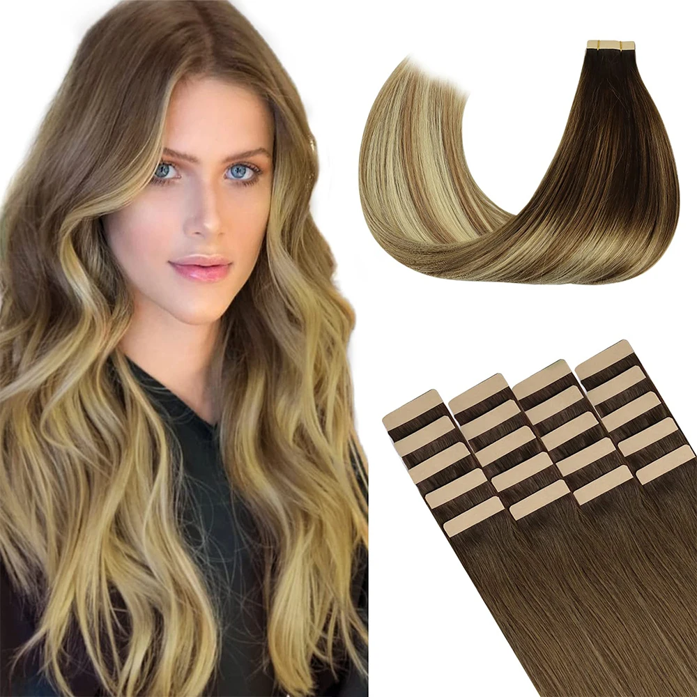 

Популярные прямые человеческие волосы для наращивания, лента из орехового ореха от коричневого до пепепельно-коричневого цвета и отбелива...