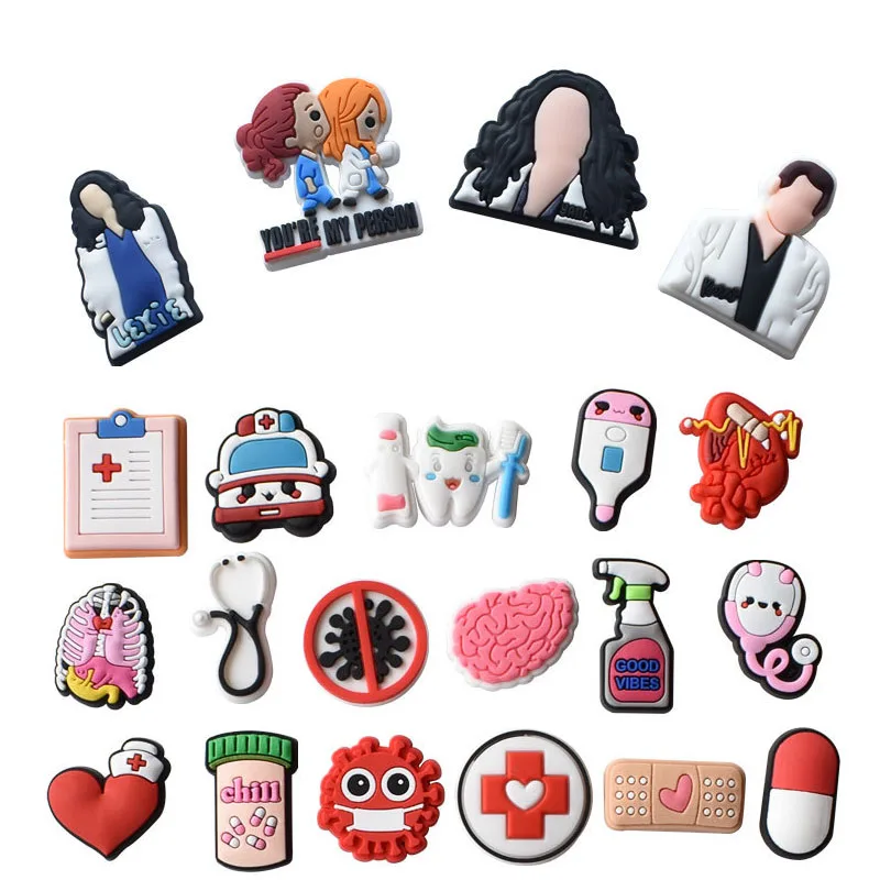 JIBZ Doctor Nurse Shoe Charms Decorations Fits for Crocs Boys Girls Kids Women Teens Christmas Gifts Birthday Party Favors Pins