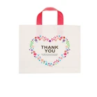 50 шт, спасибо, пластиковые сумки для покупок, сумки для бутиков, сумки для розничной торговли, вечерние подарочные пакеты (33X25X6CM)