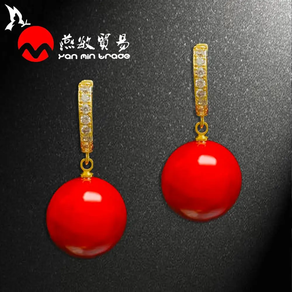 Новые простые длинные серьги с жемчугом красного цвета в форме капли роскошные