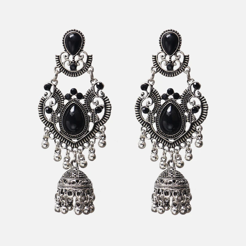 E1996-Black Ztech New Fashion Z Luxury Brand Rhinestones Water Drop Crystal Geometric Gem Designer Vintage Earrings For Women Free Shipping - Окраска металла: E1996-Black