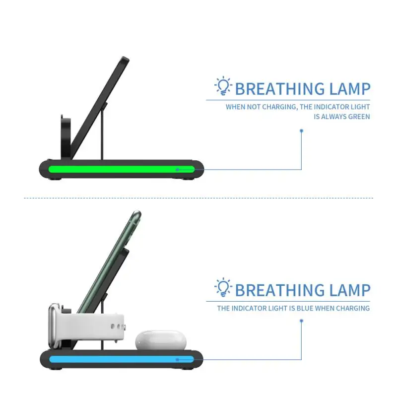 

15W Qi Fast Charging Dock Wireless Charging Stand For iPhone 12 mini Pro Max 11 X XS XR Airpods Pro 2 Wireless Phone Charger