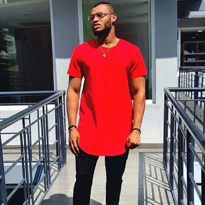 Мужская рубашка Дашики топы с короткими рукавами однотонные красные вечерние