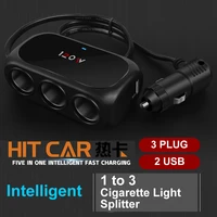 Car Cigarette Lighter Way Adapter Power Socket Splitter USB Charger Interior Parts Cigarette Lighter